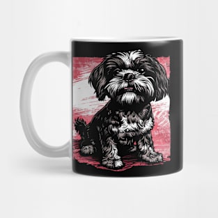 Retro Art Shih Tzu Dog Lover Mug